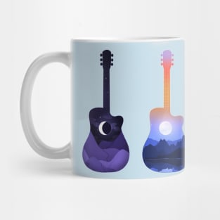 Moonlit Guitar Silhouettes Mug